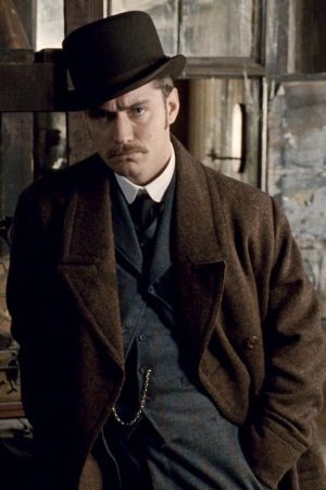 Jude Law Wearing Bown Wool Coat In Sherlock Holmes as Dr. John Watson