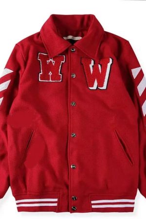 Justin Bieber Letterman Red Jacket