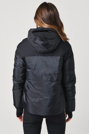 A Young Women Wearing Lightweight Lolita Bomber Hooded Jacket