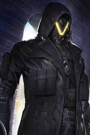 PlayerUnknown's Battlegrounds Season 11 Elite Agent Black Leather Hoodie Coat