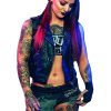 American professional Wrestler Ruby Riott Wearing Black Leather Vest