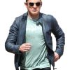 Zac Efron Wearing Blue Jacekt In Baywatch as Matt Brody