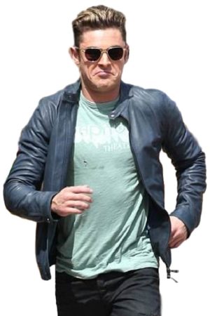 Zac Efron Wearing Blue Jacekt In Baywatch as Matt Brody