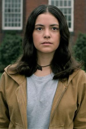 Actress Blu Hunt Wearing Brown Hoodie Jacket In The New Mutants as Dani Moonstar