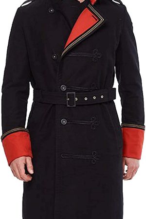 A Men Wearing Black Warhammer 40,000 The Commissar Trench Coat