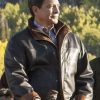 Actor Gil Birmingham Wearing Leather Jacket In Yellowstone as Thomas Rainwater