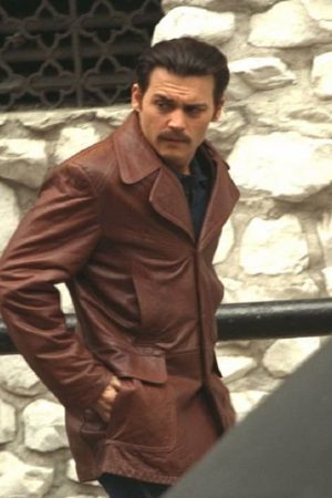 Johnny Depp Wearing Brown Leather In Donnie Brasco as Donnie
