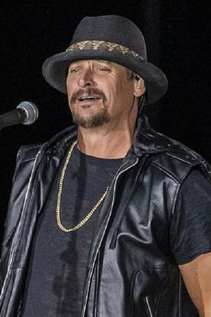 American singer-songwriter Kid-Rock Wearing Black Leather Vest