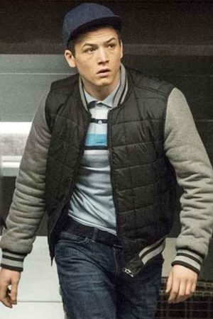 Actor Taron Egerton Wearing Bomber Jacket In Kingsman The Secret Service as Gary Eggsy Unwin