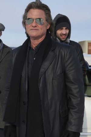 Actor Kurt Russell Wearing Black Leather Bazer In The Art of the Steal as Crunch Calhoun