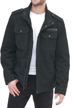 Men Wearing Lightweight Cotton Two Pocket Jacket
