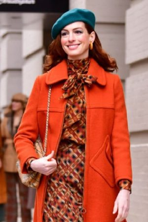 Anne Hathaway Wearing Orange Coat In TV Series Modern Love as Lexi