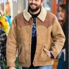 Actor Nick Thune Wearing Brown Suede Leather Jacket In Love Life as Magnus