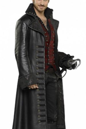 Actor Colin O'Donoghue Wearing Leather Coat In Once Upon a Time as Captain Killian 'Hook' Jones