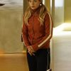 Actress Rachel Keller Wearing Brown Cotton Jacket In Legion as Syd Barrett