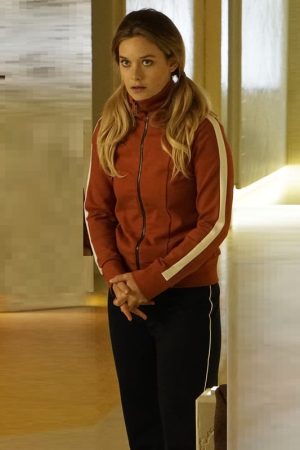 Actress Rachel Keller Wearing Brown Cotton Jacket In Legion as Syd Barrett