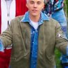 Singer Justin Bieber Wearing Green Jacket In Song I'm The One ft