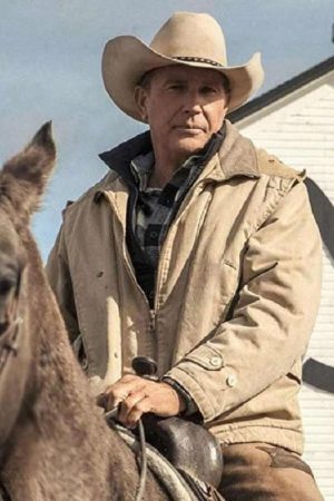 Actor Kevin Costner Wearing Cotton Jacket In Yellowstone as John Dutton