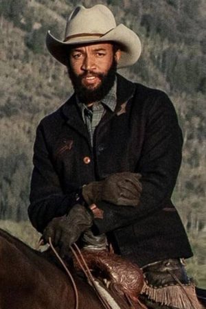 Actor Denim Richards Wearing Black Wool Jacket In TV Drama Yellowstone as Colby