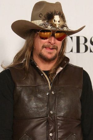 Singer Kid Rock Wearing Brown Leather Vest