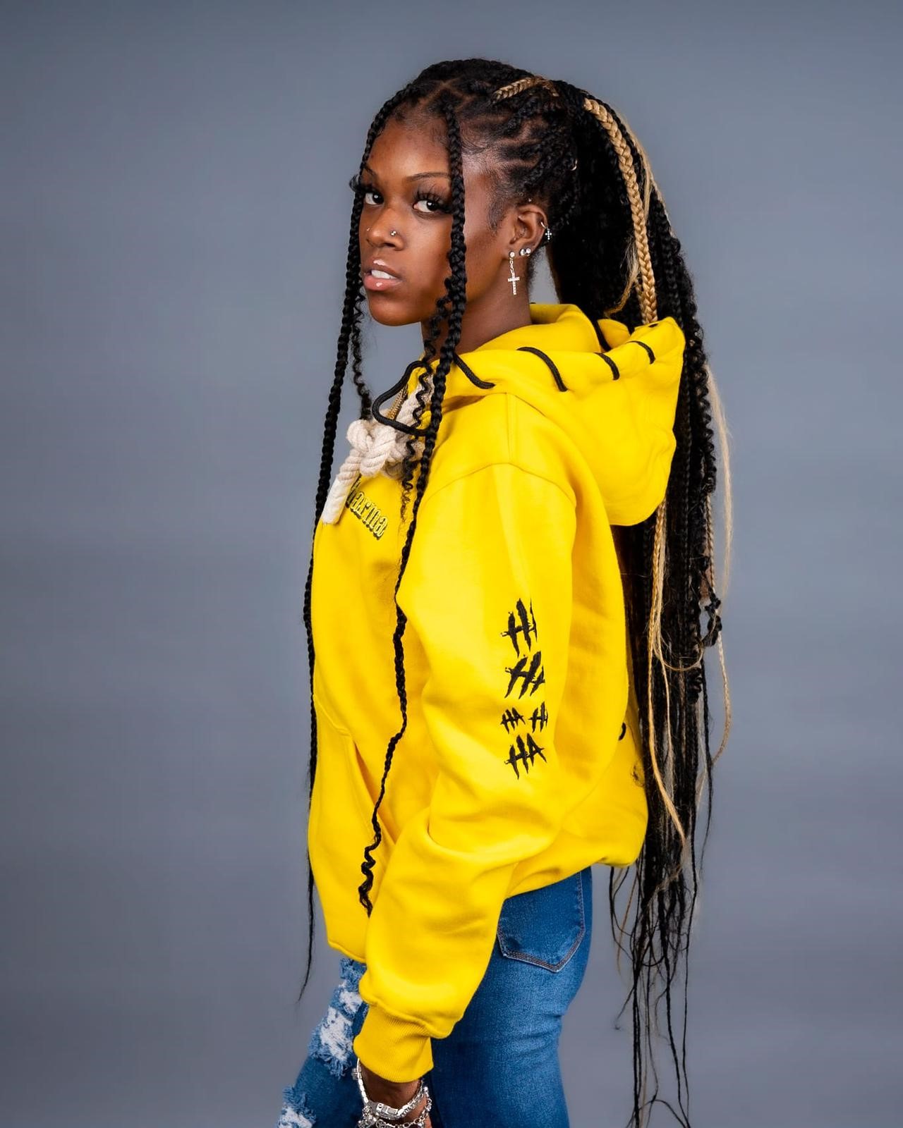 Yellow and Black K’harma big rope Hoodies